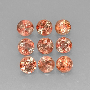 Pedras preciosas de andaluzita multicolorido natural de  ct, corte redondo, VS