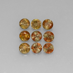 Pedras preciosas de andaluzita multicolorido natural de  ct, corte redondo, VS