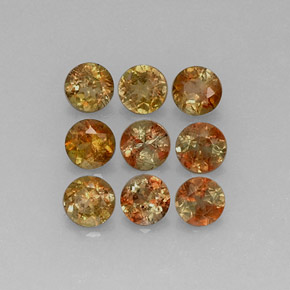 Pedras preciosas de andaluzita multicolorido natural de  ct, corte redondo, VS