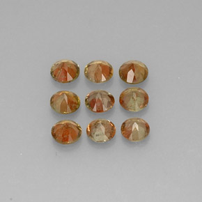 Pedras preciosas de andaluzita multicolorido natural de  ct, corte redondo, VS