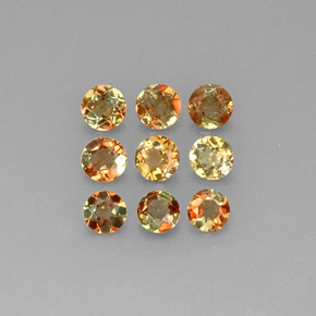 Pedras preciosas de andaluzita amarelo natural de  ct, corte redondo, VS
