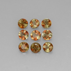 Pedras preciosas de andaluzita multicolorido natural de 2,09 ct, corte redondo, VS