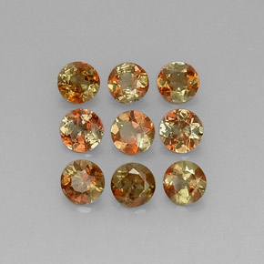 Pedras preciosas de andaluzita multicolorido natural de 2,09 ct, corte redondo, VS
