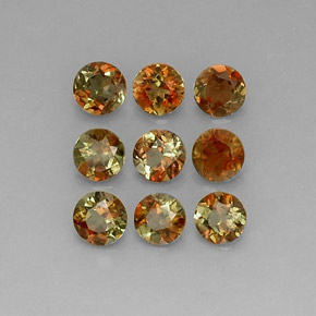 Pedras preciosas de andaluzita multicolorido natural de  ct, corte redondo, VS