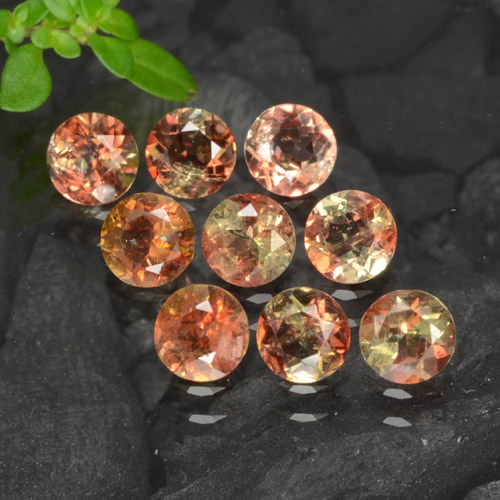 Pedras preciosas de andaluzita multicolorido natural de 2,20 ct, corte redondo, VS