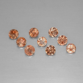 Pedras preciosas de andaluzita laranja natural de 2,16 ct, corte redondo, VS