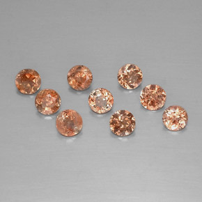Pedras preciosas de andaluzita laranja natural de 2,16 ct, corte redondo, VS