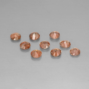 Pedras preciosas de andaluzita laranja natural de 2,16 ct, corte redondo, VS