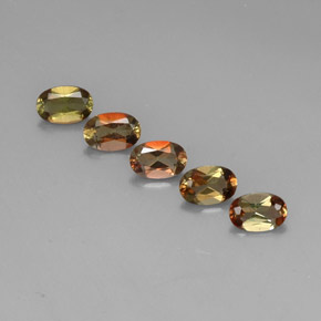 Pedras preciosas de andaluzita multicolorido natural de  ct, corte oval, VVS-VS