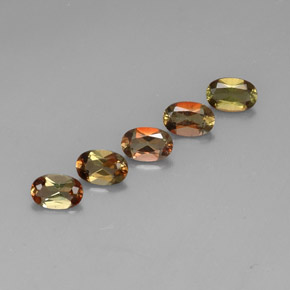Pedras preciosas de andaluzita multicolorido natural de  ct, corte oval, VVS-VS