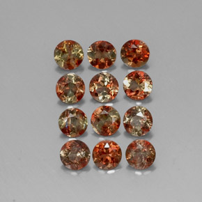 Pedras preciosas de andaluzita multicolorido natural de  ct, corte redondo, VVS-VS