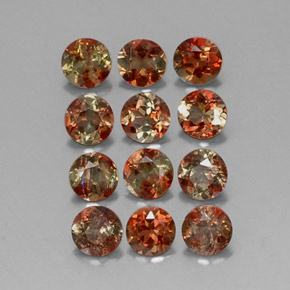 Pedras preciosas de andaluzita multicolorido natural de  ct, corte redondo, VVS-VS