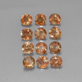 Pedras preciosas de andaluzita multicolorido natural de 3,09 ct, corte redondo, VS-SI