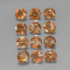 Pedras preciosas de andaluzita multicolorido natural de 3,09 ct, corte redondo, VS-SI
