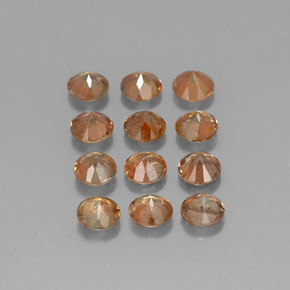 Pedras preciosas de andaluzita multicolorido natural de 3,09 ct, corte redondo, VS-SI