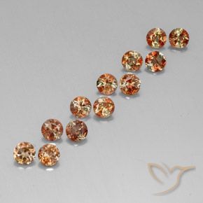 Pedras preciosas de andaluzita multicolorido natural de 3,21 ct, corte redondo, VS-SI