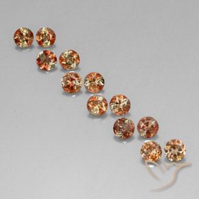 Pedras preciosas de andaluzita multicolorido natural de 3,21 ct, corte redondo, VS-SI