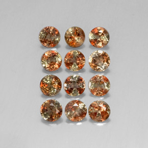 Pedras preciosas de andaluzita multicolorido natural de  ct, corte redondo, VS-SI