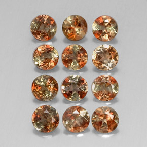 Pedras preciosas de andaluzita multicolorido natural de  ct, corte redondo, VS-SI