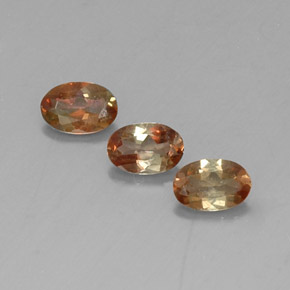 Pedras preciosas de andaluzita laranja natural de  ct, corte oval, VVS-VS