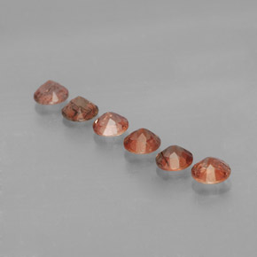 Pedras preciosas de andaluzita laranja natural de  ct, corte redondo, VS