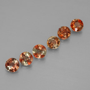 Pedras preciosas de andaluzita multicolorido natural de 1,09 ct, corte redondo, VS