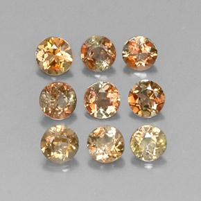 Pedras preciosas de andaluzita laranja natural de  ct, corte redondo, VS