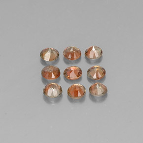 Pedras preciosas de andaluzita laranja natural de  ct, corte redondo, VS