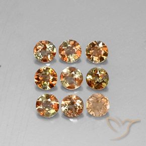 Pedras preciosas de andaluzita multicolorido natural de 1,93 ct, corte redondo, VS
