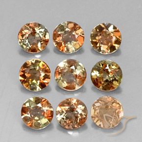 Pedras preciosas de andaluzita multicolorido natural de 1,93 ct, corte redondo, VS