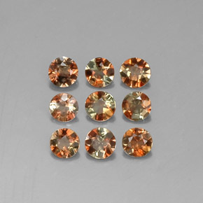 Pedras preciosas de andaluzita multicolorido natural de  ct, corte redondo, VS