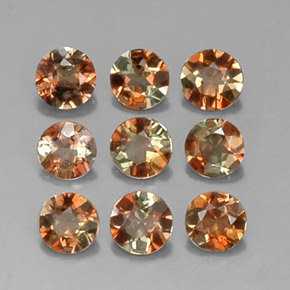 Pedras preciosas de andaluzita multicolorido natural de  ct, corte redondo, VS