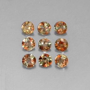 Pedras preciosas de andaluzita multicolorido natural de 1,56 ct, corte redondo, VS