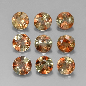 Pedras preciosas de andaluzita multicolorido natural de 1,56 ct, corte redondo, VS