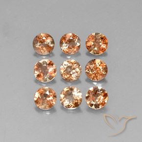 Pedras preciosas de andaluzita multicolorido natural de 1,88 ct, corte redondo, VS