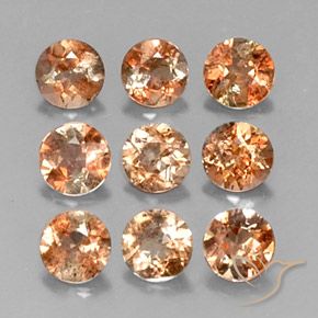 Pedras preciosas de andaluzita multicolorido natural de 1,88 ct, corte redondo, VS