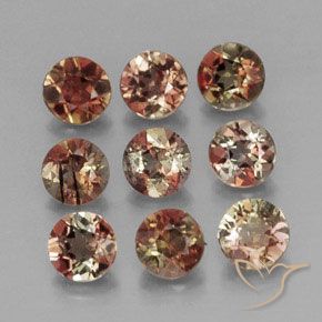 Pedras preciosas de Andaluzita Multicolorido natural de 1.78 ct, Redondo, VS