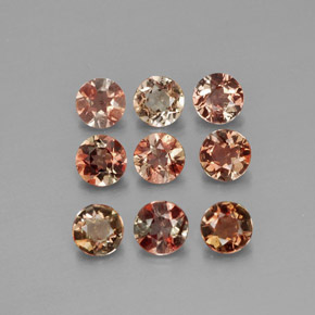 Pedras preciosas de andaluzita multicolorido natural de 1,43 ct, corte redondo, VS