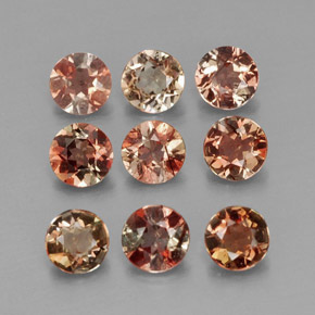 Pedras preciosas de andaluzita multicolorido natural de 1,43 ct, corte redondo, VS