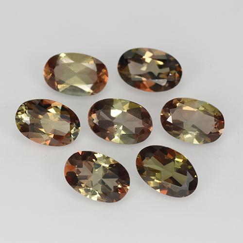 Pedras preciosas de andaluzita multicolorido natural de 3,05 ct, corte oval, VS-SI