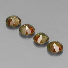 Pedras preciosas de andaluzita multicolorido natural de  ct, corte redondo, VS-SI