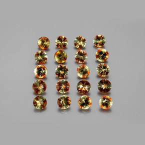 Pedras preciosas de andaluzita multicolorido natural de 3,38 ct, corte redondo, VS