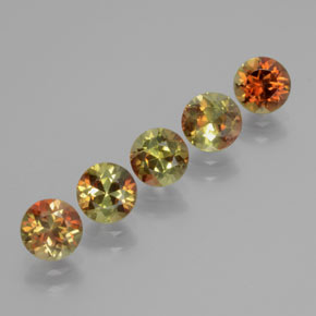 Pedras preciosas de andaluzita multicolorido natural de  ct, corte redondo, VS