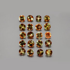 Pedras preciosas de andaluzita multicolorido natural de 3,36 ct, corte redondo, VS