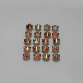 Pedras preciosas de andaluzita multicolorido natural de  ct, corte redondo, VS