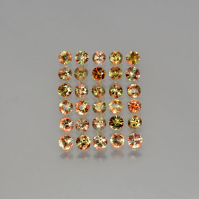 Pedras preciosas de andaluzita multicolorido natural de  ct, corte redondo, VS