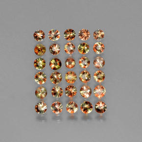 Pedras preciosas de andaluzita multicolorido natural de 3,35 ct, corte redondo, VS