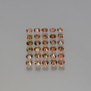 Pedras preciosas de andaluzita multicolorido natural de 3,35 ct, corte redondo, VS