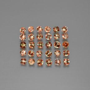 Pedras preciosas de andaluzita multicolorido natural de 3,74 ct, corte redondo, VS