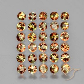 Pedras preciosas de andaluzita multicolorido natural de 3,40 ct, corte redondo, VS